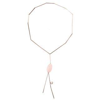 A Betty Cooke Sterling Rose Quartz Necklace