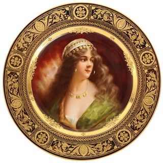 A Rare and Exceptional Royal Vienna Porcelain Plate of ""Yessida"" by Wagner