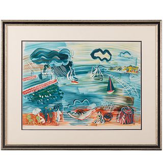 Raoul Dufy. "Bord de la Mer," color lithograph