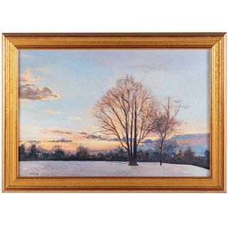 Nathaniel K. Gibbs. "Winter Sunset," oil