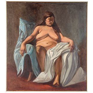 Nathaniel K. Gibbs. Seated Nude, oil
