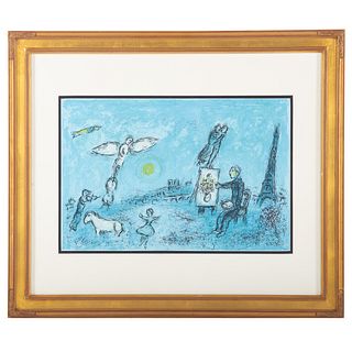 Marc Chagall. "Le Peintre et son Double," litho.