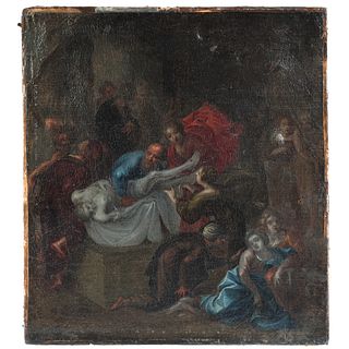 Continental School, 18th c. The Deposition, oil