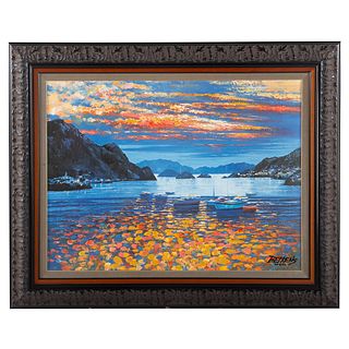 Howard Behrens. "Sunset Waters," giclee on canvas