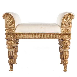 Louis XVI Style Painted Giltwood Window Bench