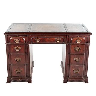 Chippendale Style Block Front Knee Hole Desk