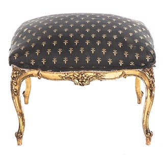 Louis XVI Style Carved Giltwood Ottoman