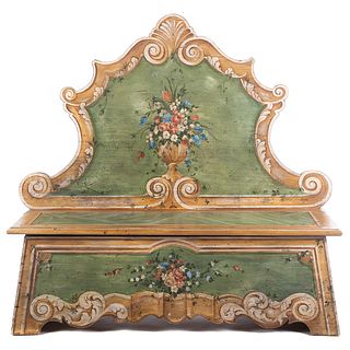 French Style Painted Wood Storage Bench