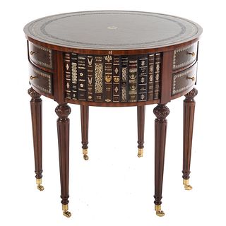 Maitland Smith Leather Top Drum Table