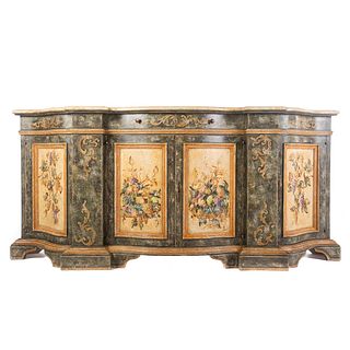 Continental Style Painted Wood Credenza