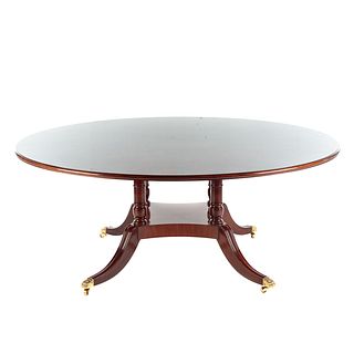 Karges Round Mahogany Pedestal Dining Table