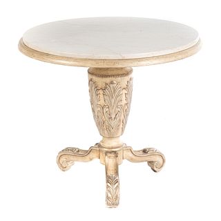 Regency Style Marble Top Pedestal Table