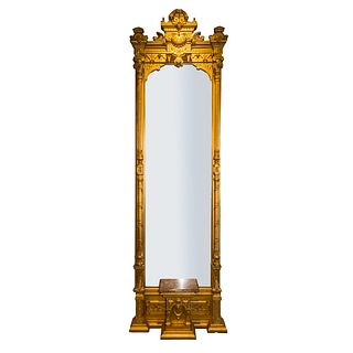 Monumental Eastlake Victorian Giltwood Pier Mirror