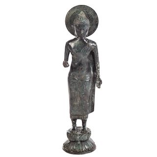 Large Chinese Standing Bronze Buddha