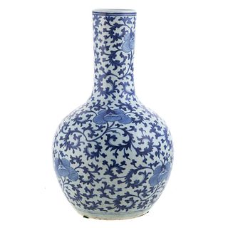 Chinese Blue/White Porcelain Bottle Vase