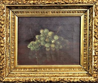19th C Still Life w Fruit / Oil on Canvas