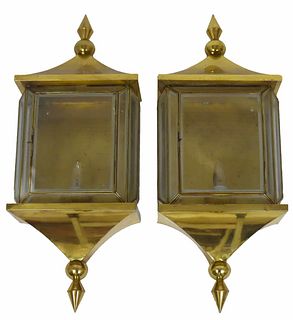 Pair of Brass Wall Sconces 

