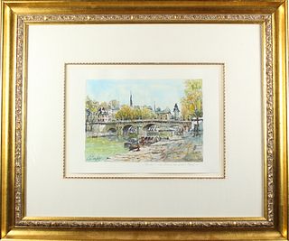 Signed French Watercolor of Paris