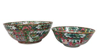 (2) Chinese Rose Medallion Bowls