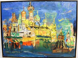 Modern Impressionist Russian Cathedral, O/C