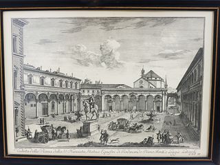 Italian Print of Courtyard