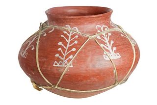 Southwestern Terracotta Jar with Leather Wrap