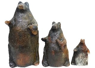 Louise Goodman (b.1937) Navajo (3) Bear Sculptures