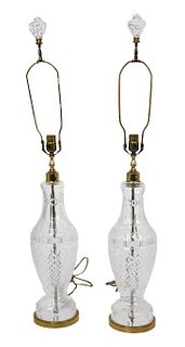 Pair of Cut Glass Lamps