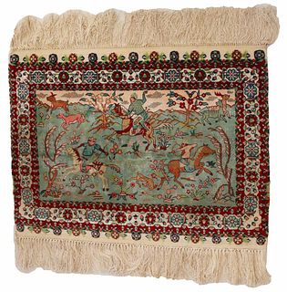Pictorial Hunting Rug from Iran