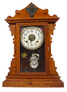 Wood Mantle Clock with Detailing