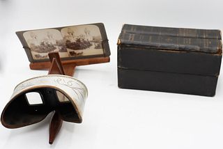 Antique Underwood Stereoscope Viewer & Cards