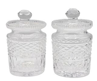 Pair of Cut Glass Lidded Jars