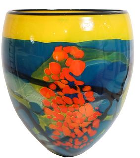 Decorative Hand-blown Art Glass Vase