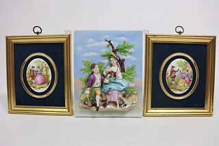 Group of (3) Wall Hanging Porcelain Pieces