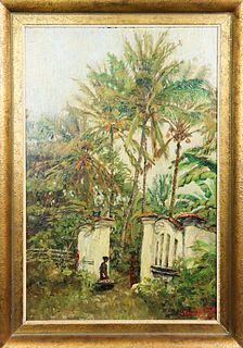 Signed Indonesian Painting, Oil on Board, 1937