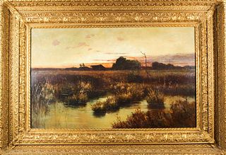 Large 19th C American Painting, Oil on Canvas