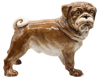 Large Ceramic Italian Painted Pug