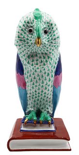 Herend Hungary Large Owl Porcelain Figurine