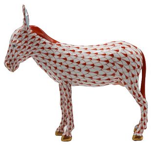 Herend Hungary Porcelain Donkey Figurine