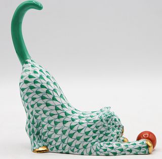 Herend Hungary Porcelain Cat Figurine