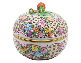 Herend Reticulated Porcelain Potpourri Bowl
