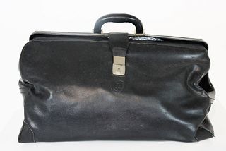 Vintage Fendi Black Leather Doctor Style Bag