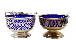 (2) Reticulated Baskets w (2) Sterling Spoons