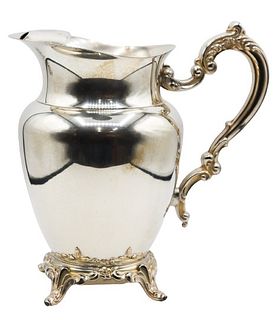 Silver Plated Water Pitcher Mid 20th C. 
