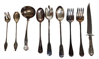 (9) Piece group of Plated Silver Ware