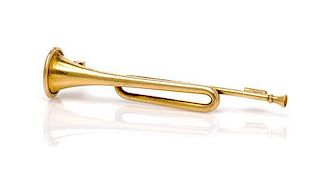 A Yellow Gold Bugle Brooch, Tiffany & Co., 4.70 dwts.