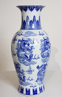 Chinese Porcelain Vase, Bats and Dragons
