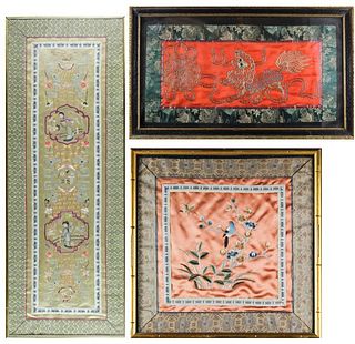 (3) Chinese Silk Embroideries