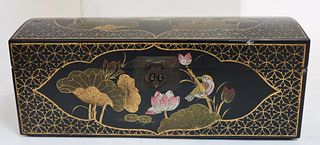 Antique Chinese Hand Painted Dome Top Box
