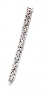 An Art Deco Platinum and Diamond Bracelet, 38.10 dwts.